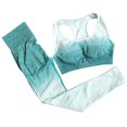 thumbnail image 1 of Mujeres Chándal Gimnasio Ejercicio Crop Leggings Trajes de Yoga Conjunto de Ropa Verde, L Sunnimix Trajes de yoga para mujer, 1 of 8