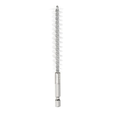 Uxcell Nylon Bore Brush 12mm Dia Cleaning Wire Brush with Handle 1/4 Inch Hex Shank for Tubes, Ports, Bearings