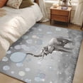 thumbnail image 4 of 3'x5' Rug for Living Room Bedroom, Gray Elephants Washable Area Rugs Non-Slip Carpet Mats, Modern Vintage Elephants Blowing Bubbles Indoor Low Pile Area Rug Runner for Kitchen, Mudroom, 4 of 8