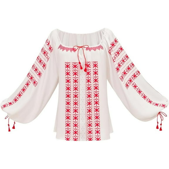 Blouse Women Casual Printed Long Sleeve Shirt Tops