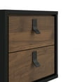 thumbnail image 4 of Tvilum Ry 2 Drawer Bedroom Nightstand for Adults, Black Matte/Walnut, 4 of 12