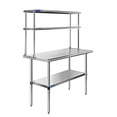thumbnail image 2 of 30" Long x 24" Deep" Stainless Steel Work Table With 12" Wide Double Tier Overshelf | Metal Kitchen Prep Table & Shelving Combo, 2 of 2