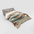 thumbnail image 2 of Ambesonne Nautical Bedding Set 4 Pcs, Serene Horizon Sailboat, King, Tan Sepia and Pale Seafoam, 2 of 2
