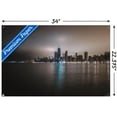 thumbnail image 3 of Cityscapes - Chicago, Illinois Skyline at Night Wall Poster with Pushpins, 22.375" x 34", 3 of 6