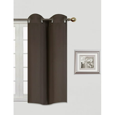 Outdoor Window Treatments (K30) BROWN COFFEE 1 Panel Silver Grommets KITCHEN TIER Window Curtain 3 Layered Thermal Heavy Thick Insulated Blackout Drape Treatment Size 30