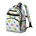 thumbnail image 2 of White Cartoon Dinosaurs Flowers Pattern Cute School Backpack Bag for School with Padded Back and Adjustable Shoulder Straps 15.25"x11.5"x5.25", 2 of 5