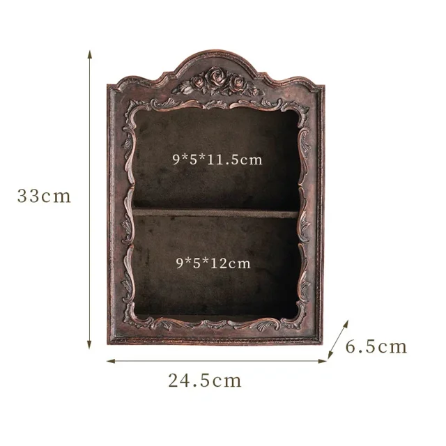 Estante de decoración clásico, estante Retro de estilo italiano, gabinete colgante con relieve de resina para elegantes muebles de almacenamiento multicapa