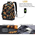 thumbnail image 2 of Mosiso 15.6 Inch Laptop Backpack, Business Travel Backpack Anti Theft Casual Daypack Bag with USB Charging Port, Polyester Backpack for Women & Men, Black Sunflower, 2 of 7