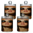 thumbnail image 2 of WOBOGO The Hippie Artist Transparent Plastic Jar 2pcs Cotton Swabs Balls Pads Floss Stick Dispenser Bathroom Vanity Storage Organizer, 2 of 7