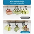 thumbnail image 5 of 3 Pack Mug Hooks, Under Cabinet Coffee Mug Holder with 9 Hooks for Displaying Mugs, Cups and Kitchen Utensils, Black, 5 of 7