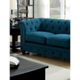 thumbnail image 2 of Miekor Furniture Contemporary Dark Teal Color 1pc Loveseat Button Tufted Couch Rolled Arms Nailhead Trim Leatherette 38507, 2 of 6