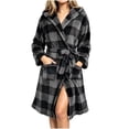 thumbnail image 6 of Nugftut Womens Robes Fleece Plush Soft, Fluffy Fuzzy Cozy Warm Bathrobes, Shower Spa House Long Robe for Women, 6 of 6