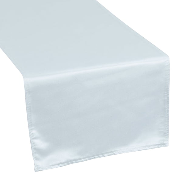 1 Pc, Lamour Satin 12"X108" Table Runner - Dusty Blue For Wedding Or Event Decor
