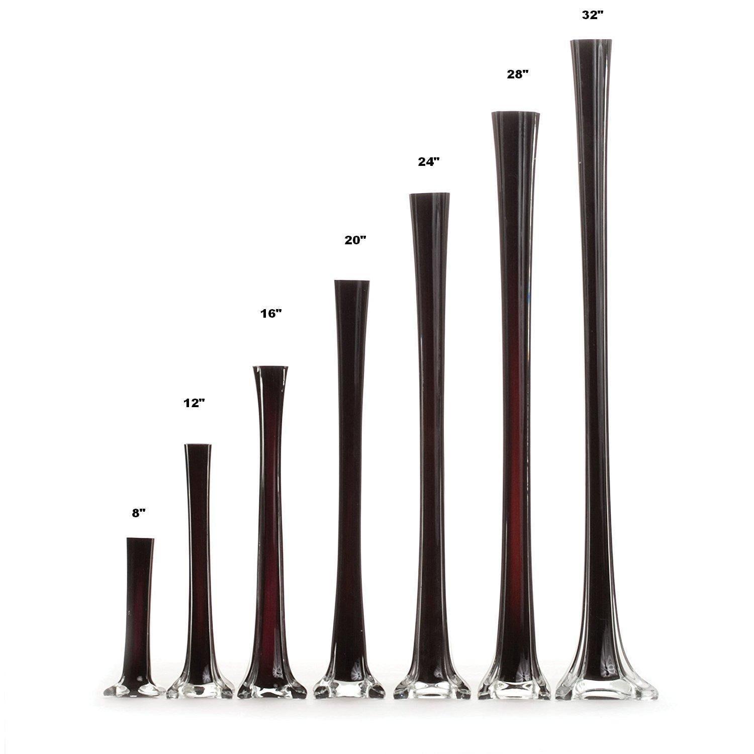 Elegant Glass Eiffel Tower Vases for Centerpiece, Home Decor, Flower Arrangements in Black ( 12