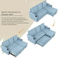 thumbnail image 4 of 80" W Sleeper Couch with Storage, 2 in 1 Pull-Out Sofa Bed with Storage Chaise and Cup Holder, L-Shape Linen Corner Sofa & Couches with Chaise for Living Room Small Apartment, 4 of 9