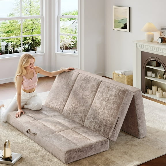 Tri-Fold Memory Foam Twin Size Mattress Topper Foldable 6 Inch Mattress Topper