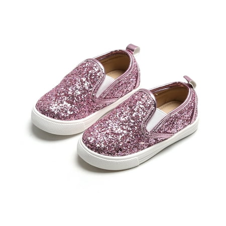

ESTINE Toddler Girl Glitter Dress Shoes Female Slip-on Casual Sneaker 05M