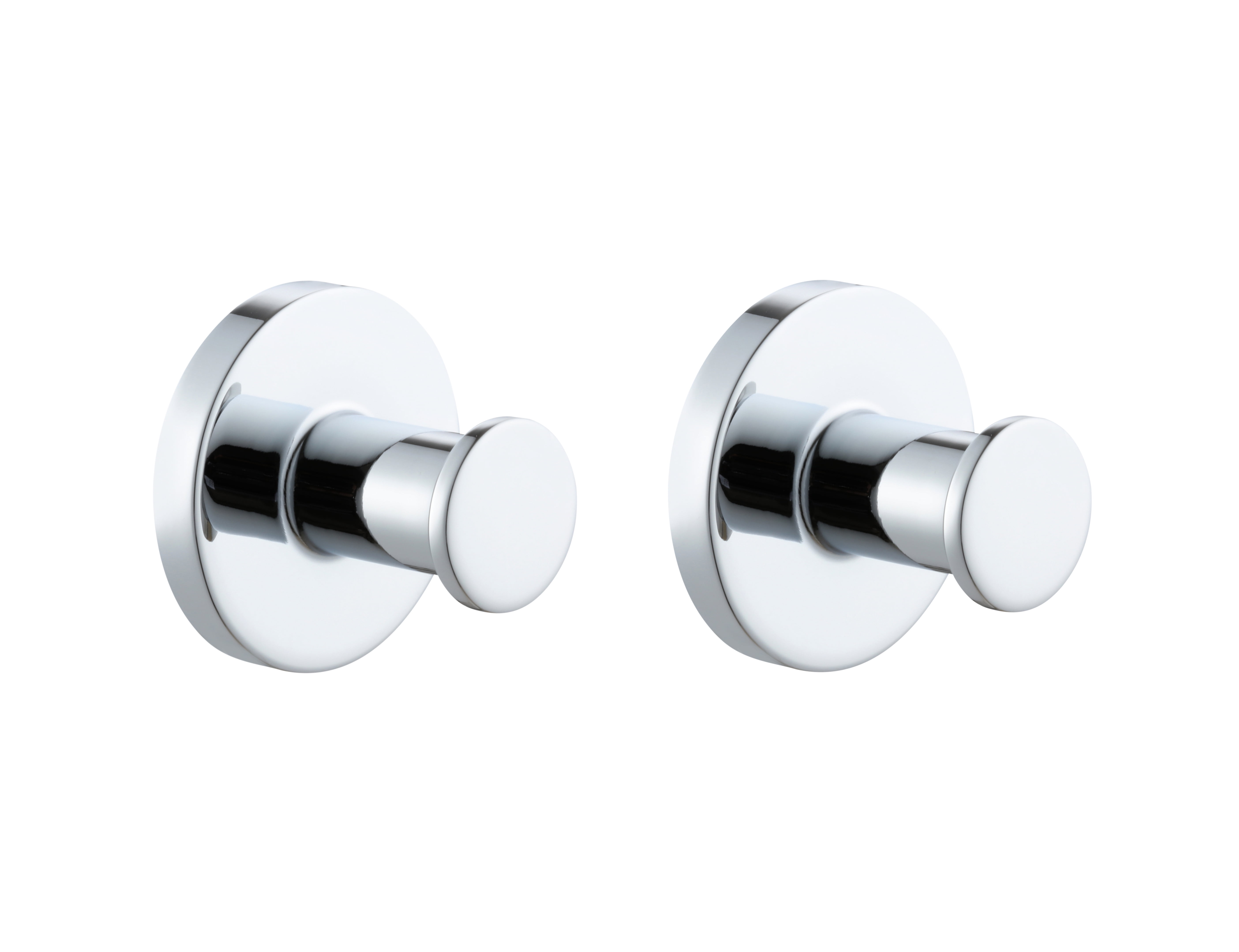 (2 pack) Mainstays Modern Round Robe Hook in Chrome, 2 Pack