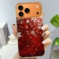 thumbnail image 3 of Case For Apple iPhone Air / 17 Pro / 17 Pro Max Series Case, Slim Thin Transparent Flexible Clear TPU Shockproof Phone Case For iPhone 17 Series, Elegant Red Christmas with Snowflake, 3 of 6