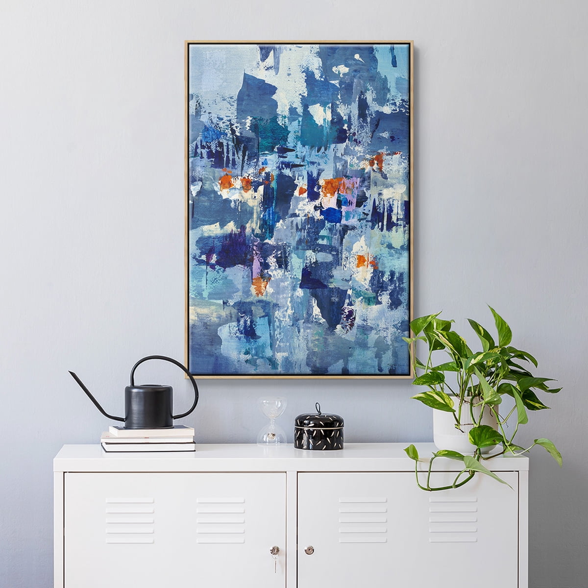 Reticent III Framed Premium Gallery Wrapped Canvas - Ready to Hang - 27 x 41 - Natural Wood Floating Frame