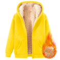 thumbnail image 2 of UACY Boys Girls Sherpa Fleece Lined Jacket Kids Winter Warm Athletic Hoodies Thick Zip Up Hooded Sweatshirt Long Sleeve (Yellow, 9-10 Years), 2 of 8