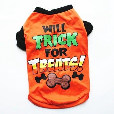 Riapawel Halloween Dog Shirt for Pet Clothes Cotton Puppy T-Shirts Cat Tee Breathable Stretchy Costumes