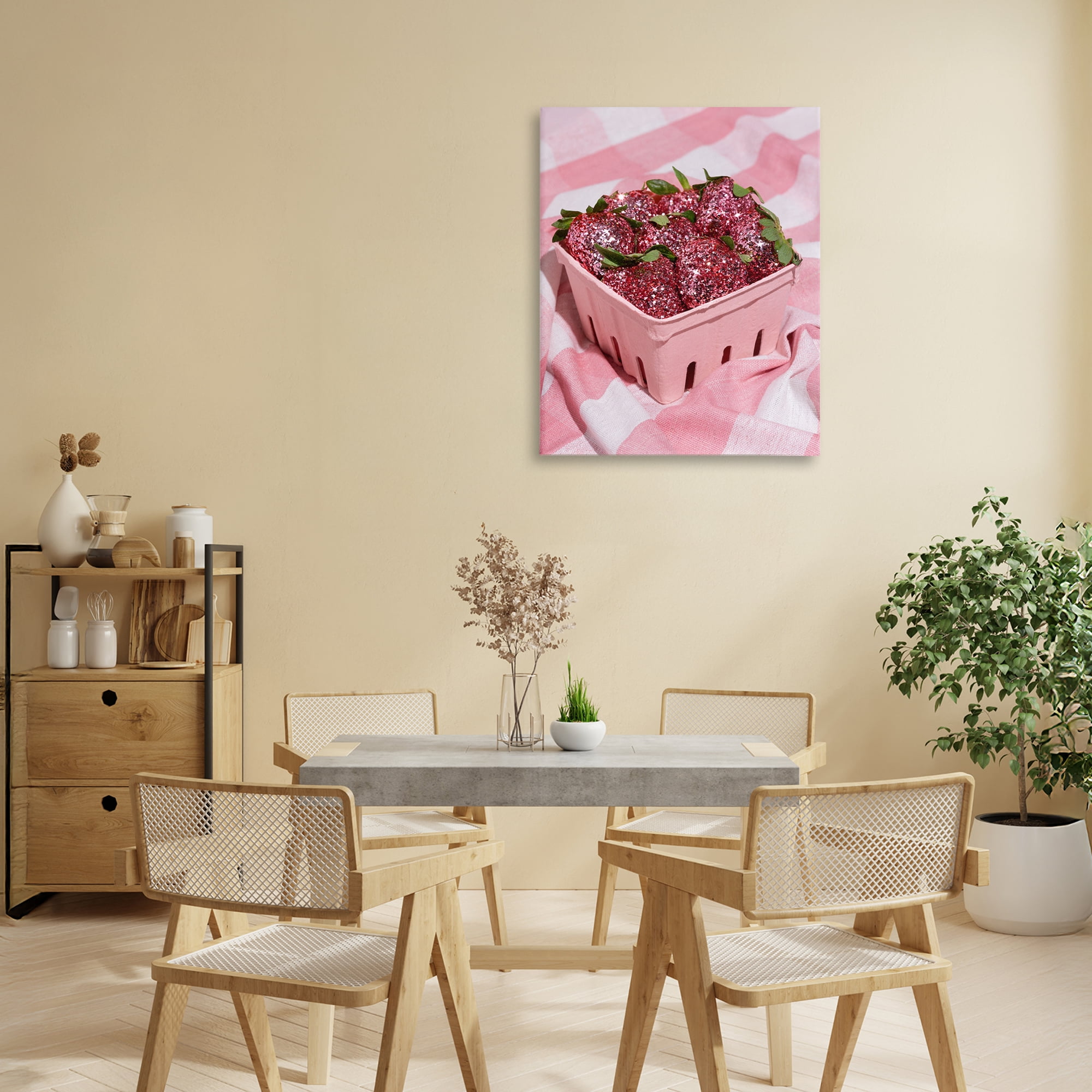 Stupell Industries Glam Glimmer Strawberries Canvas Wall Art, design by LISH Creative
