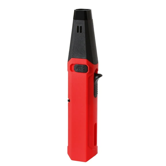 Pompotops Butane Torch Lighter, Windproof And Refillable Lighter With Adjustable Flame Used For Barbecue Kitchen Fireplace Candles Etc, Refillable Gas Lighter, Red