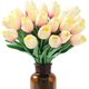 thumbnail image 1 of 15 tulipanes artificiales de seda de tacto real para decoración del hogar, Día de la Madre, primavera, boda, ramos, arreglos florales., 1 of 7