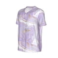thumbnail image 2 of Rocae Lavender Glitter Foil Stripes for Breathable Men's Baseball T-Shirt Fashionable Casual Baseball Jersey, Moisture-wicking Sportswear, 2 of 9