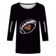 thumbnail image 4 of Heisall Womens Tops 3/4 Sleeve Round Neck Loose Casual Fashion T-Shirts Rugby Print, 4 of 4