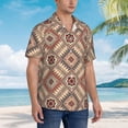 thumbnail image 3 of Sikiie Fashion Tatreez (3) Print Men's Hawaiian Shirt, Summer Beach Button Pocket Short Sleeve T-Shirt,Medium, 3 of 7