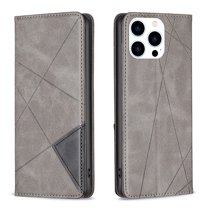 Feishell for iPhone 15 Pro Max 6.7 inch Folio Flip Case,Premium Durable PU Leather Magnetic Closure Credit Card Slots Kickstand Shockproof TPU Inner Wallet Phone Case,Gray