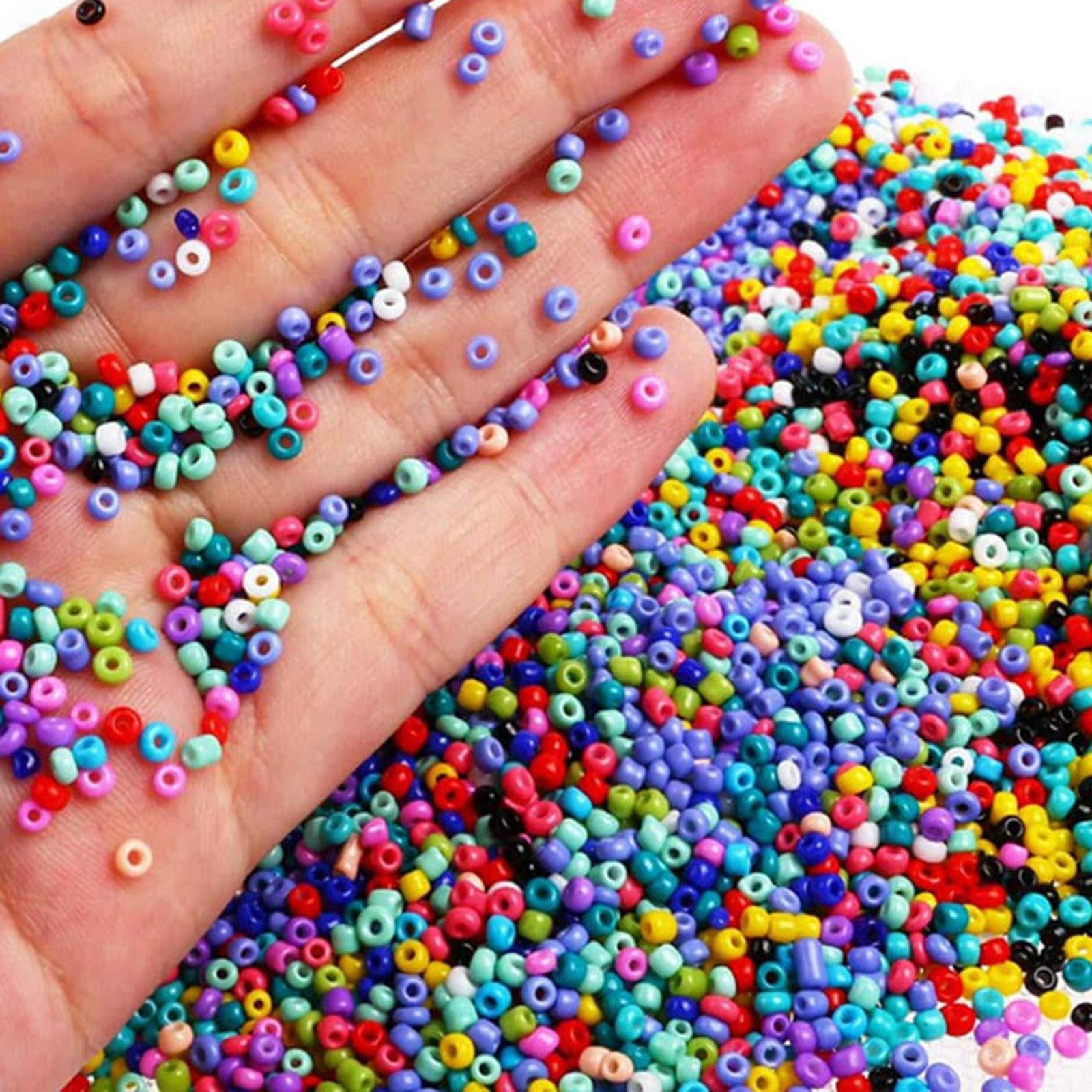 Milageto 14400pcs Glass Round Beads Loose, Small Beads Multicolor Craft Round Beads, for