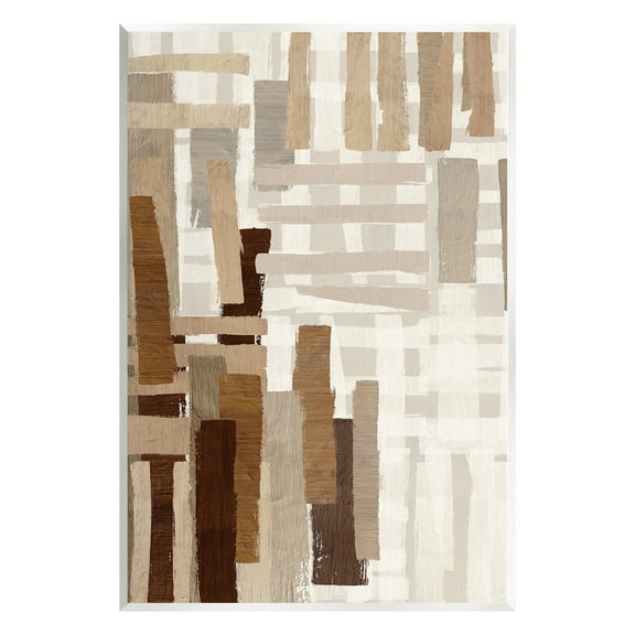 Stupell Industries Brown Crosshatched Pattern Abstract Painting Unframed Art Print Wall Art, 10 x 15