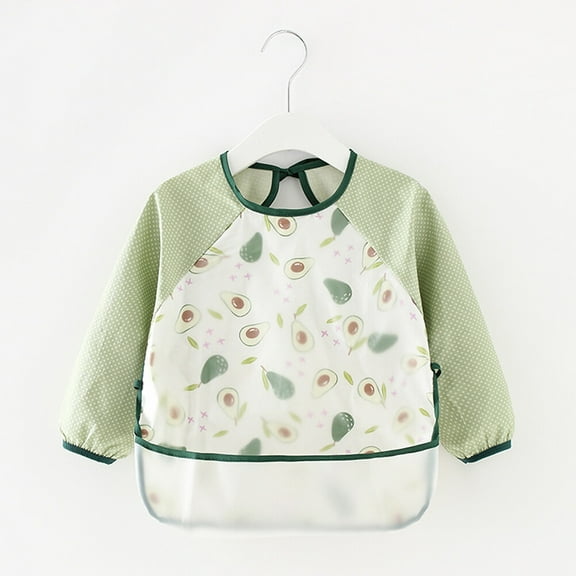 Toddmomy Waterproof Baby Feeding Bib Cotton Pe Easy to Clean for Infant Newborn Avocado 1Pack