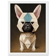 thumbnail image 1 of French Bulldog Geometric Design Illustration Artwork Framed Wall Art Print A4, 1 of 4