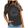 thumbnail image 1 of Hauts pour Femmes Imprimé Confortable et à la Mode Haut Coloré Manches Courtes T-Shirts pour Femmes Gris Foncé m, 1 of 4