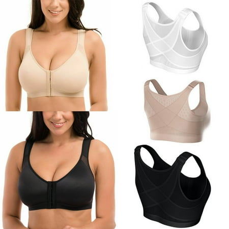 

COUTEXYI Women s Full Coverage Front Closure Wire Free Back Support Bra