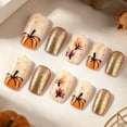 thumbnail image 5 of Miwamany 24Pcs Halloween Press on Nails Square Short Fake Nails with Spiders Web Designs, Halloween on nails for Women Girls, Matte Halloween Acrylic False Nails for Women Nail Art DIY, 5 of 6