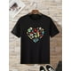 thumbnail image 2 of Letter And Cartoon Graphic Tee Graphic Tees Women TopsFather's Day, Mother's Day, New Year, Spring FCamisetas para mujer, lindas camisetas con estampado gráfico, de manga corta, estilo casual, para ve, 2 of 7