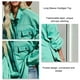 thumbnail image 4 of Camisa Cárdigan Manga Larga Solapa Bolsillo Botón Color Puro Casual Moda Top para Mujer Verde Turquesa XL, 4 of 5