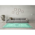 thumbnail image 3 of Ahgly Company Indoor Rectangle Medallion Turquoise Blue Traditional Area Rugs, 4' x 6', 3 of 4