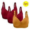 thumbnail image 2 of Diufon 3pc Underwireless Bras for Women Solid Color Soft Bras Full Coverage Push up Comfy Bras, 2 of 3