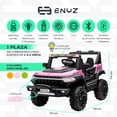 thumbnail image 2 of Camioneta Montable Eléctrico Con Control Remoto para niña niño con asientos de piel carro Todo terreno BCX-7 Enyz Led neon y muticolor Música Bluetooth edades de 2 a 5 años, 2 of 8