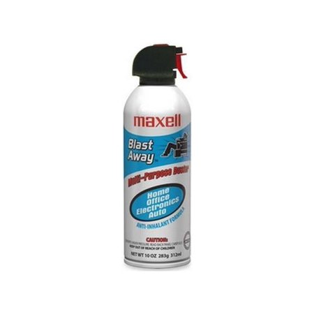 UPC: 0025215192104 | Maxell 190025 Blast Away Canned Air (Single Can) – 10 fl oz – Non-flammable – 1 Each – Blue White