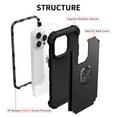 thumbnail image 3 of Jiahe Cover Case For iPhone 14 Plus,Shockproof Rubber Case Ring Holder Kickstand Hard PC Back Cover for iPhone 14 Plus 6.7-inch,Black, 3 of 9