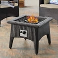 thumbnail image 2 of Contemporary Modern Urban Designer Outdoor Patio Balcony Garden Furniture Lounge Coffee Fire Pit Table and Chair Set, Fabric Rattan Wicker, Beige, 2 of 8