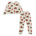 thumbnail image 4 of SCRAWLGOD Christmas Cardinal Snowflake Holly Spot Women's 2Pcs Pajama Sets, Long Sleeve Sleepwear with Drawstring Pants, Casual Pajamas for Women Set, Lightweight Pjs Set with Pockets, M, 4 of 7