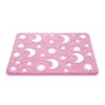 thumbnail image 2 of MMJ Glow in Dark Bath Mat Microfiber Soft Absorbent Non-Slip Machine Washable Geometric Crescent Star Pattern 23.62x15.75in, 2 of 8
